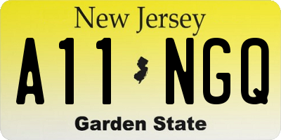 NJ license plate A11NGQ
