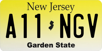 NJ license plate A11NGV
