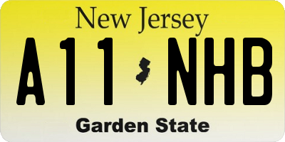 NJ license plate A11NHB