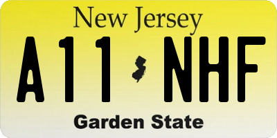 NJ license plate A11NHF