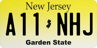 NJ license plate A11NHJ