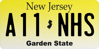 NJ license plate A11NHS