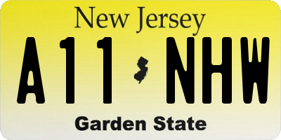 NJ license plate A11NHW