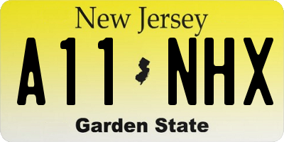 NJ license plate A11NHX