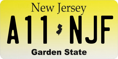 NJ license plate A11NJF