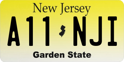 NJ license plate A11NJI