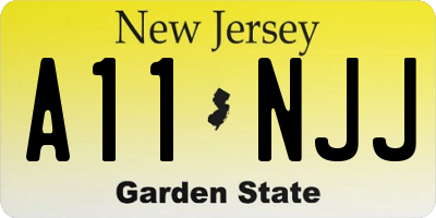 NJ license plate A11NJJ