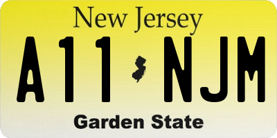 NJ license plate A11NJM