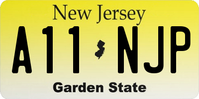 NJ license plate A11NJP