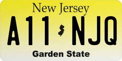 NJ license plate A11NJQ