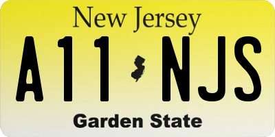 NJ license plate A11NJS