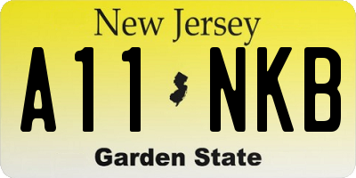 NJ license plate A11NKB