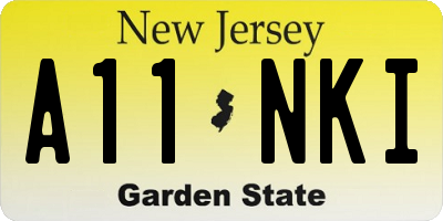 NJ license plate A11NKI