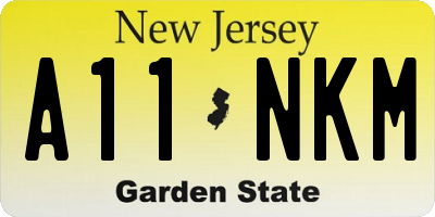 NJ license plate A11NKM