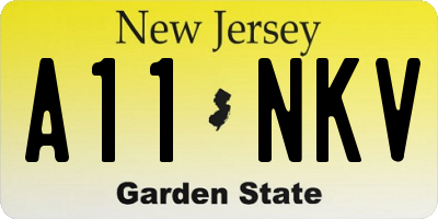 NJ license plate A11NKV