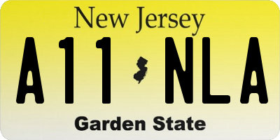 NJ license plate A11NLA