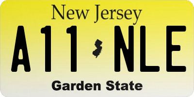 NJ license plate A11NLE