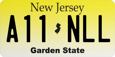NJ license plate A11NLL