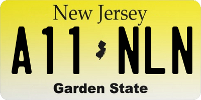 NJ license plate A11NLN