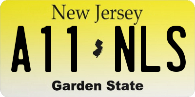 NJ license plate A11NLS