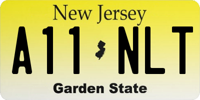 NJ license plate A11NLT