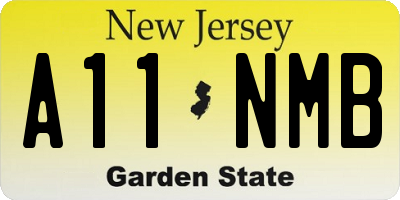 NJ license plate A11NMB