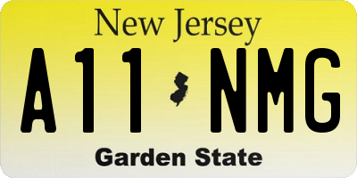 NJ license plate A11NMG