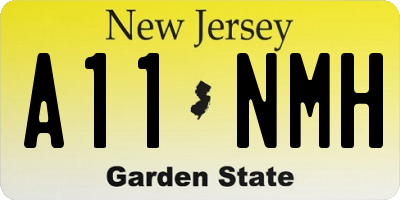 NJ license plate A11NMH
