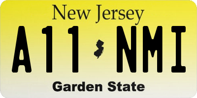 NJ license plate A11NMI