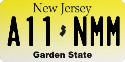 NJ license plate A11NMM