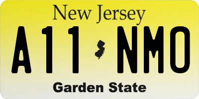 NJ license plate A11NMO