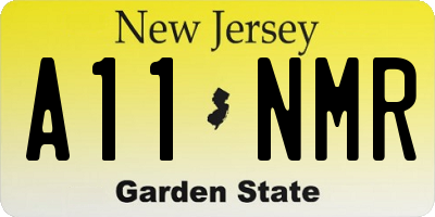 NJ license plate A11NMR