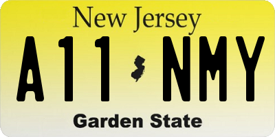 NJ license plate A11NMY