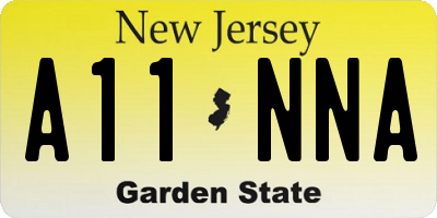 NJ license plate A11NNA