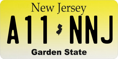 NJ license plate A11NNJ