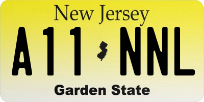 NJ license plate A11NNL