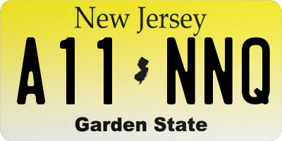NJ license plate A11NNQ