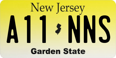 NJ license plate A11NNS
