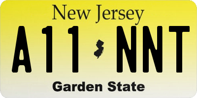 NJ license plate A11NNT