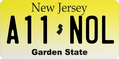 NJ license plate A11NOL