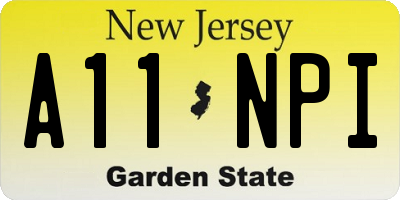 NJ license plate A11NPI
