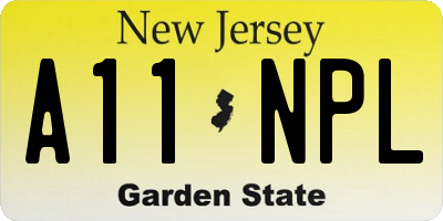 NJ license plate A11NPL