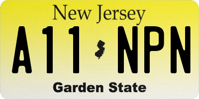 NJ license plate A11NPN