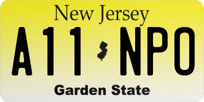 NJ license plate A11NPO