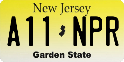 NJ license plate A11NPR
