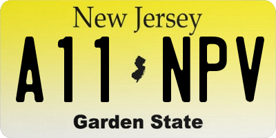NJ license plate A11NPV
