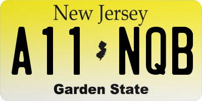 NJ license plate A11NQB