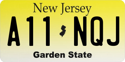 NJ license plate A11NQJ