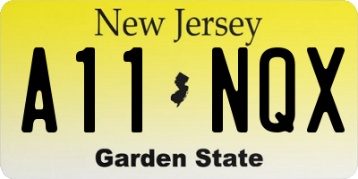 NJ license plate A11NQX
