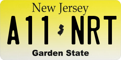 NJ license plate A11NRT